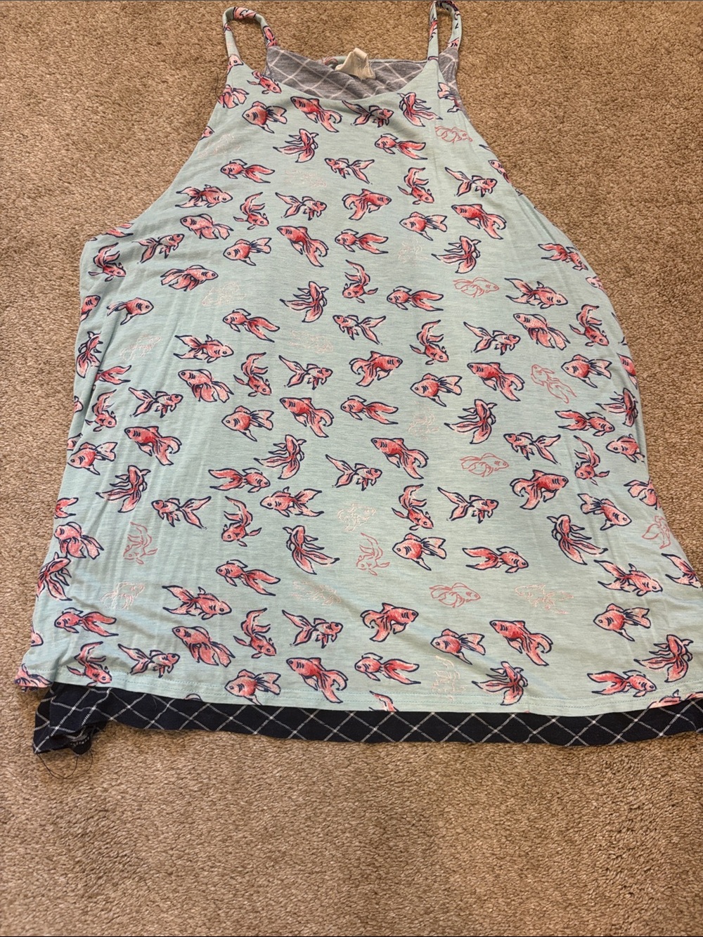 Women’s Mint Fish-Print Flowy Tank Top